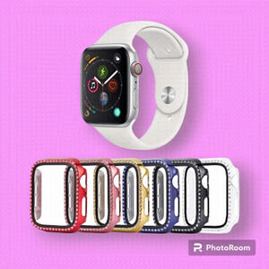 Apple Watch Bling Cases with Built-in Tempered Glass Screen Protectors 44mm